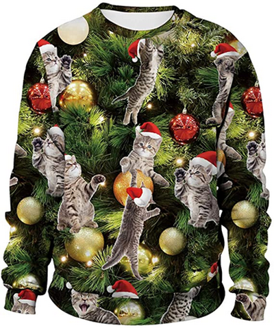 Cat Christmas Sweatshirts For Women