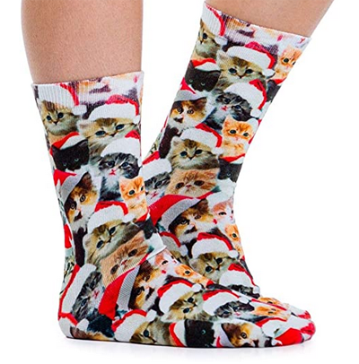 christmas cat socks for women