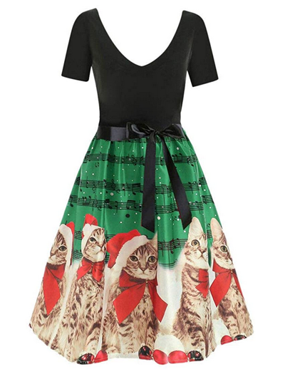 Ugly christmas 2024 cat dress