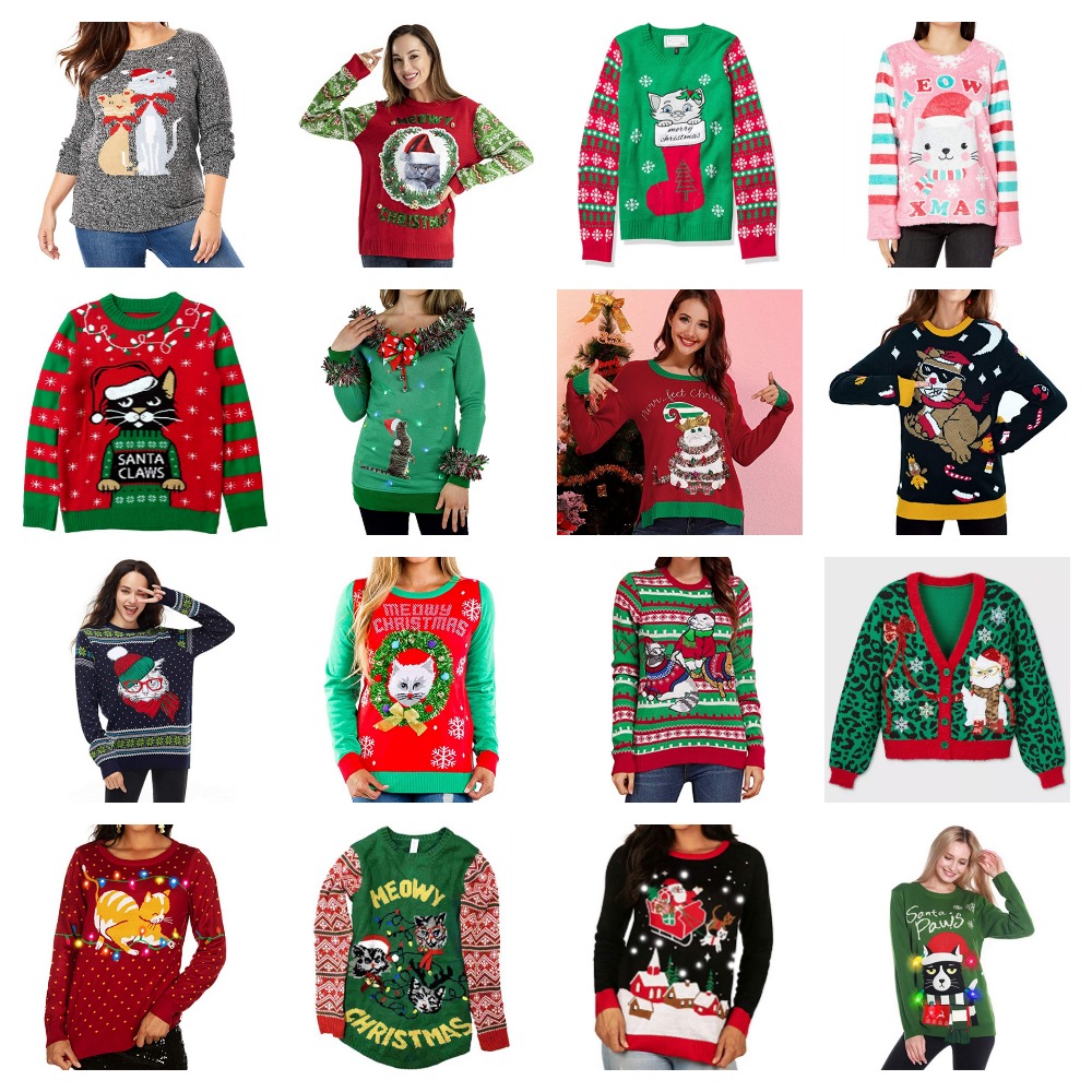 Merry And Fun Cat Christmas Sweaters For Women! – Meow As Fluff