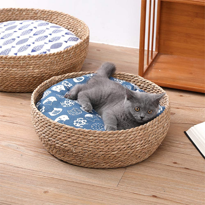 wicker cat bed with scratch post