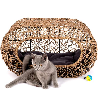 Rattan And Wicker Beds, Cat Trees, Scratching, Posts, And Caves