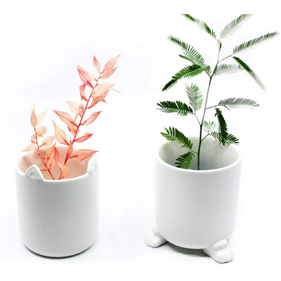 cat planters and pot plants