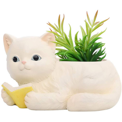 cat planters and pot plants