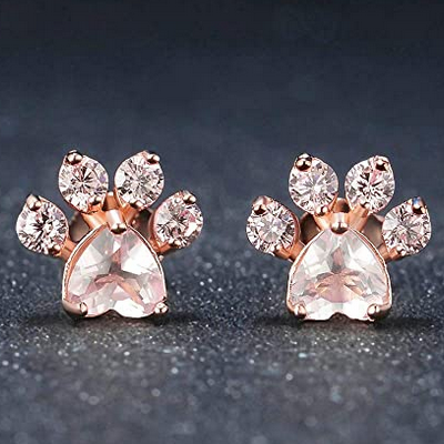rose gold cat earrings