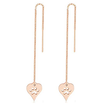 rose gold cat earrings