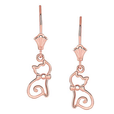 Gorgeous Rose Gold Earrings For Cat Lovers! – Meow As Fluff
