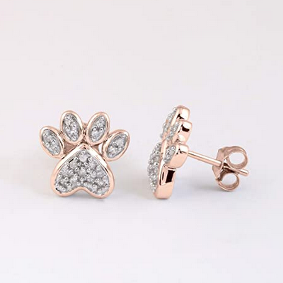 rose gold cat earrings