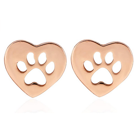rose gold cat earrings