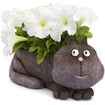 cat planters and pot plants
