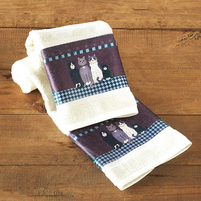 cat bathroom hand towels