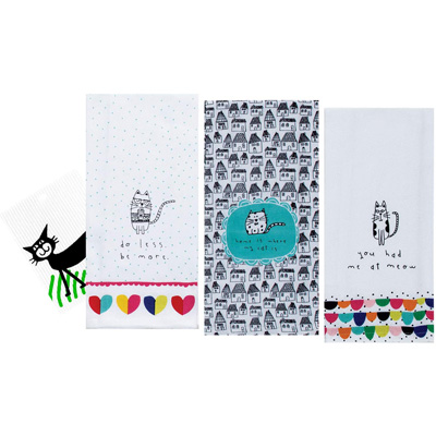 cat kitchen towels