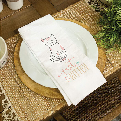 cat kitchen towels