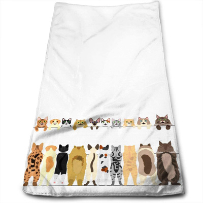 cat bathroom hand towels