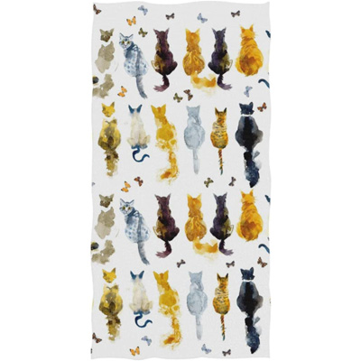 Cat Hand Towels Funny Kitchen Bathroom Cute Decorative Decor Hanging Towel  Tea