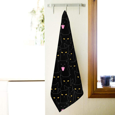 cat bathroom hand towels