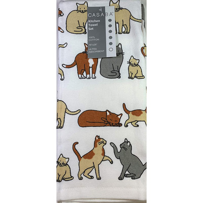 cat kitchen towels