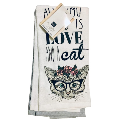 cat kitchen towels