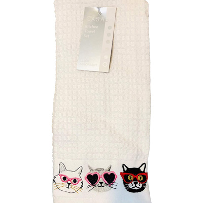 cat kitchen towels