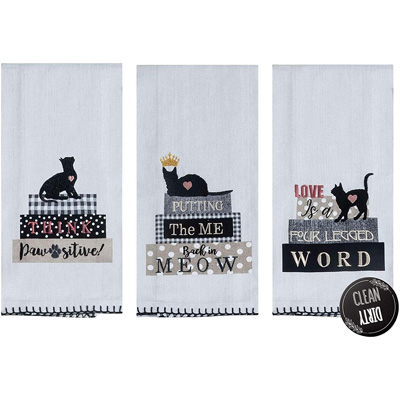 cat kitchen towels