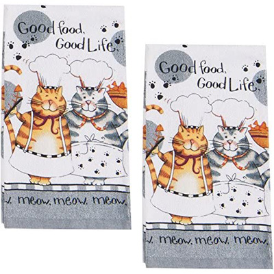 cat kitchen towels