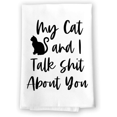cat kitchen towels
