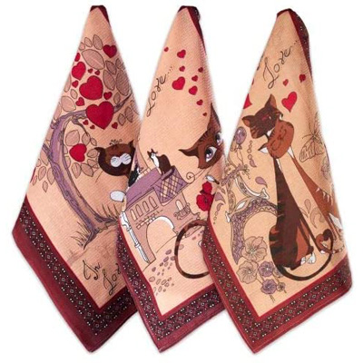 cat kitchen towels