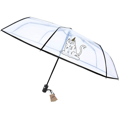 InterestPrint Custom Cute Cat Floral Anti Sun UV Foldable Travel Compact Umbrella InterestPrint Custom Cute Cat Floral Anti Sun UV Foldable Travel Compact Umbrella