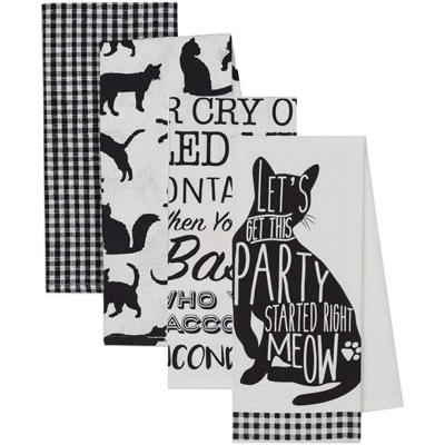cat kitchen towels