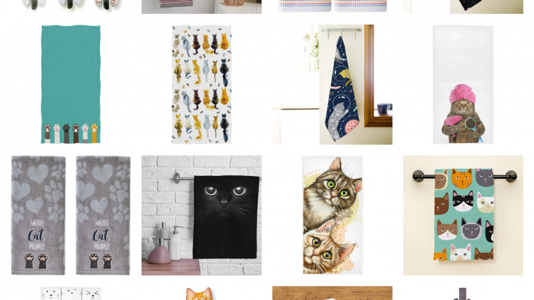 cat bathroom hand towels feature