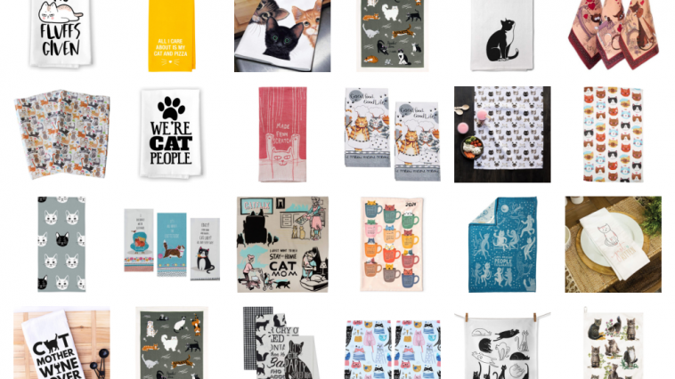 cat kitchen towels feature