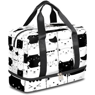 Cute Cats Travel Duffle Bag for Men Women Funny
