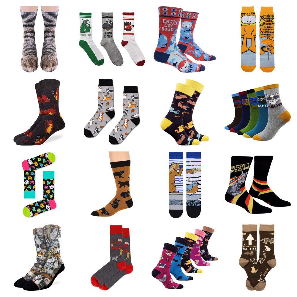 Cool Cat Socks For Men Who Love Kitties! Meow As Fluff