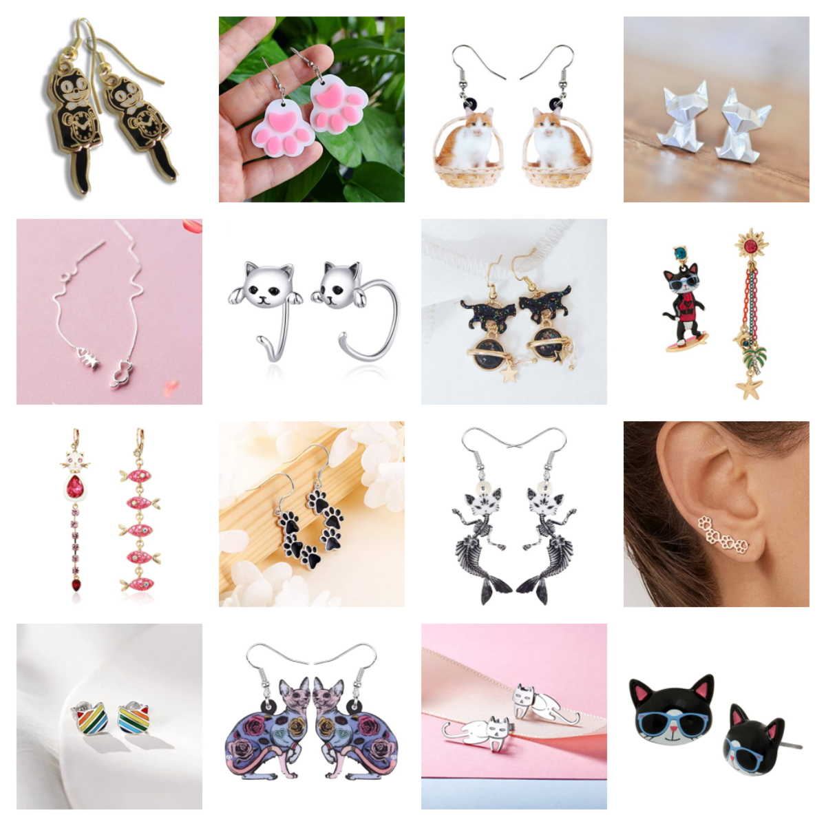 unique cat earrings