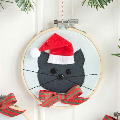 diy cat christmas ornmanents
