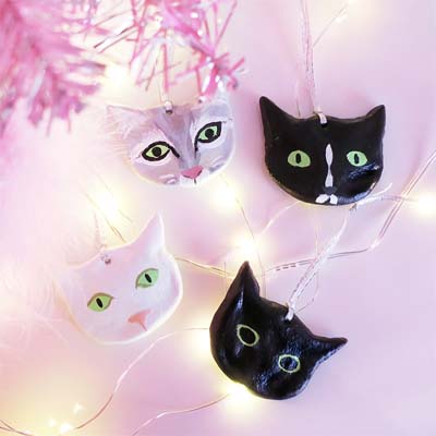 diy cat christmas ornmanents