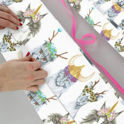 Cat Christmas Gift Wrapping Paper