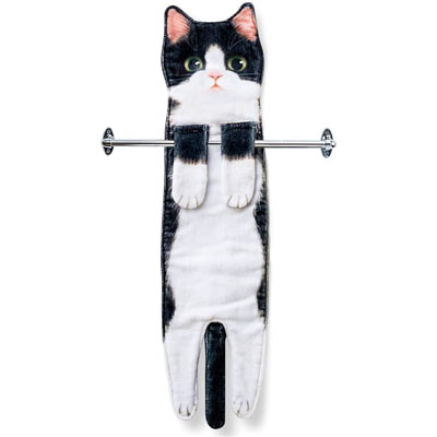 tuxedo cat hand towels