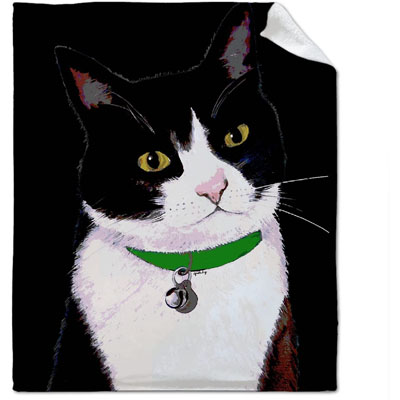 tuxedo cat blanket