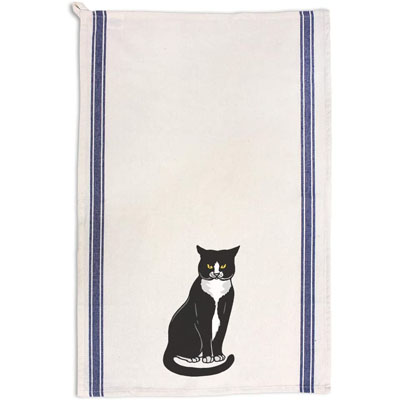 tuxedo cat kitchen towels