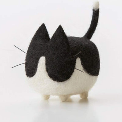 tuxedo cat needle felting kit