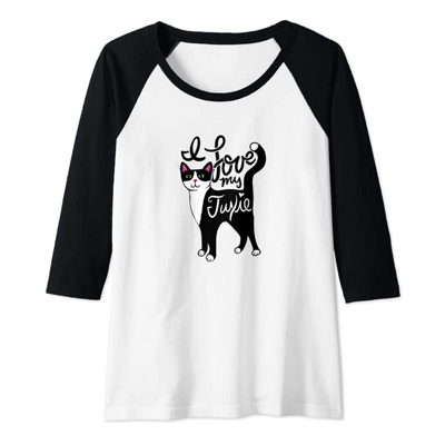 tuxedo cat baseball tee