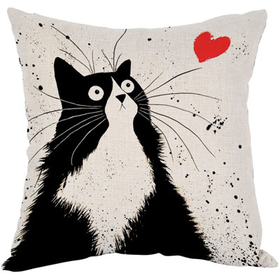 tuxedo cat pillow