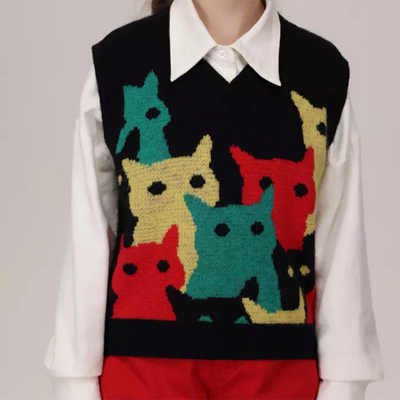 cat sweaters cardigans and vests for women
