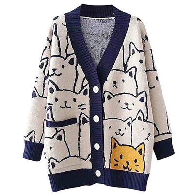 cat sweaters cardigans and vests for women